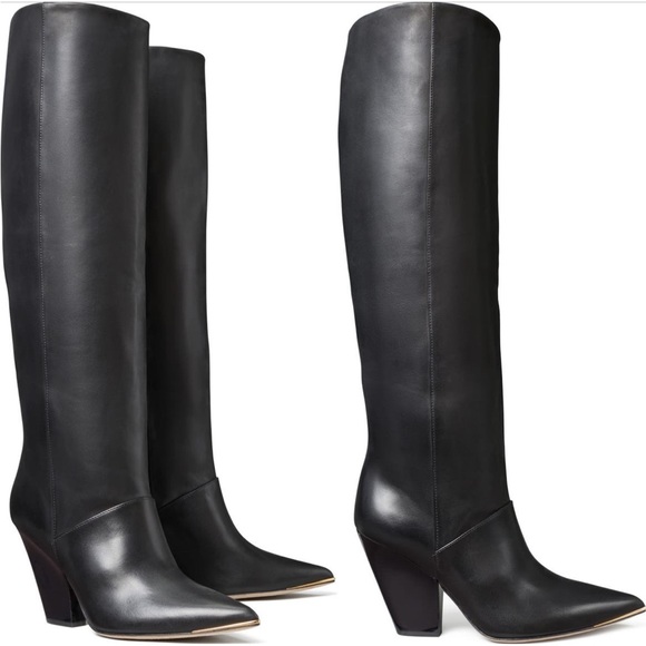 Tory Burch Lila Pointed Toe Knee Boots - Picture 2 of 11